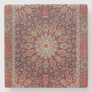 Persian Tabriz Black Radial Geometric Stenunderlägg