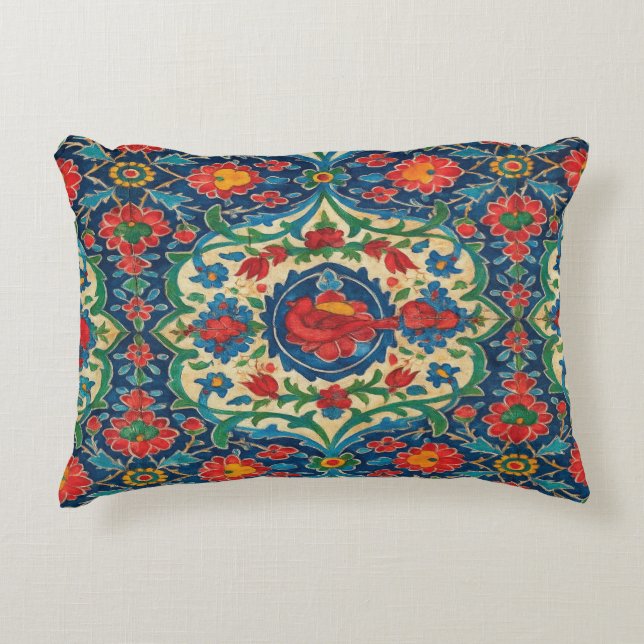 Persian Tile Art Throw Pillow – Colorful Tradition Prydnadskudde (Framsidan)