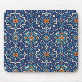Persian Tile Pattern Mouse Pad – Elegant Blue Geom Musmatta