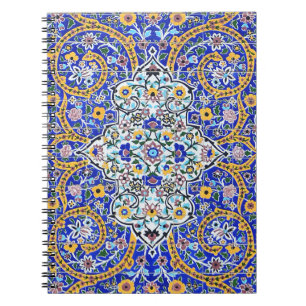 Persian-utvecklad tiled mural anteckningsbok