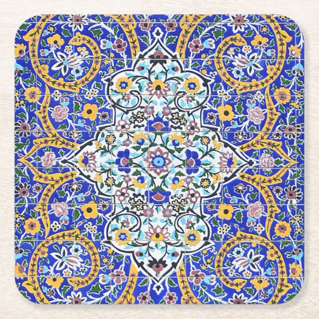 Persian-utvecklad tiled mural underlägg papper kvadrat (Framsidan)