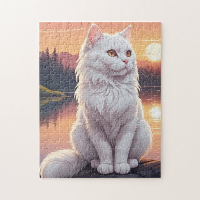 Persian White Cat Pussel (Vertikal)