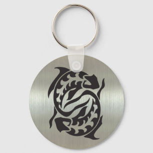Persices Fish Silhouette med metallisk effekt Nyckelring