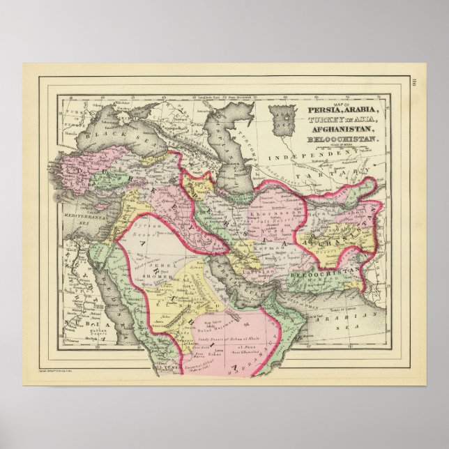 Persien, Arabien, Turkiet, Afghanistan, Beloochist Poster (Framsidan)