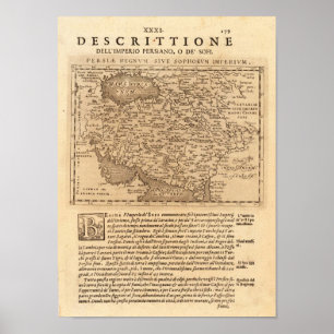 Persien Ptolemaeus Claudius karta Repruduction Poster