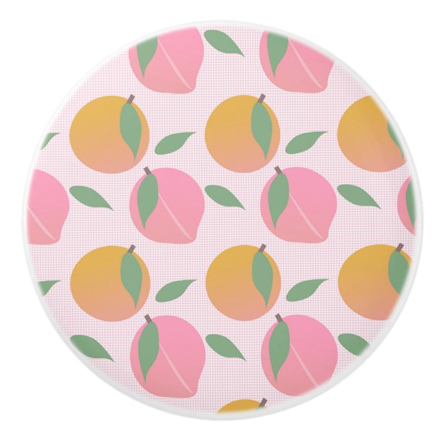 Persika Apelsin Frukt Mönster Rosa Knopp (Framsidan)
