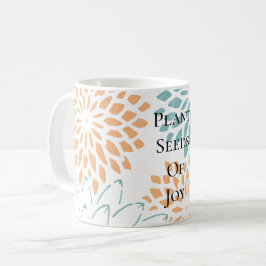 Persika Aqua Blommor Frön av Glädje Dröm Dikt Kaffemugg