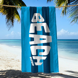 Persika, Aqua & Navy Blue Stripe Beach Towel