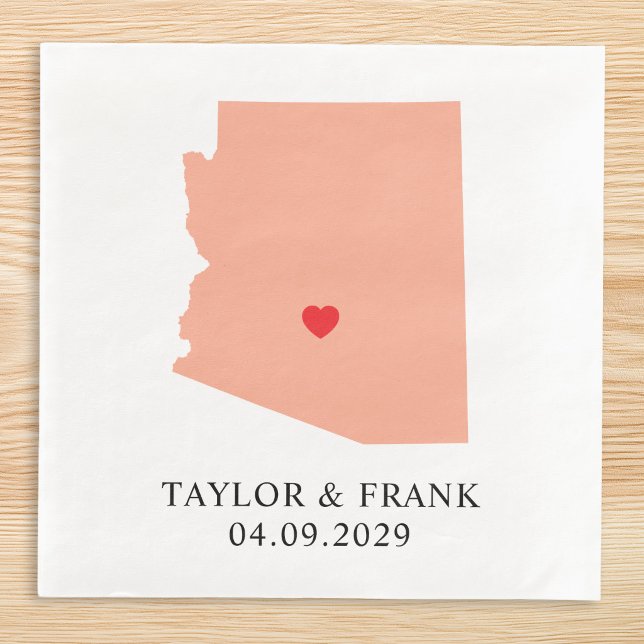 Persika Arizona Bröllop Pappersservett (Peach Arizona Wedding Paper Dinner Napkins)