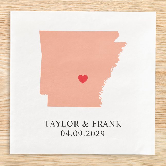 Persika Arkansas Bröllop Pappersservett (Peach Arkansas Wedding Paper Dinner Napkins)