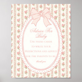Persika & Beige Vintage Elegant Blommig Råd för Be Poster