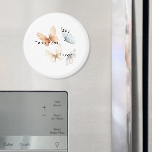 Persika Blå Fjärilar Lycka Kärlek Glädje Magnet