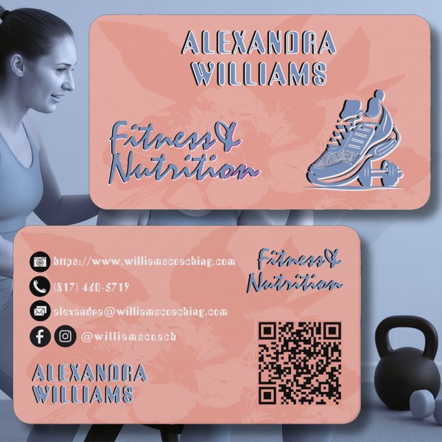 Persika Bleknade Blå Frodades Fitness & Näring Visitkort (Skapare uppladdad)