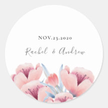 Persika Blommar | Blommigt Bröllopsinbjudan - kuve