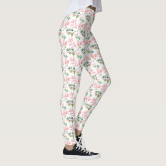 Persika Blommar Leggings
