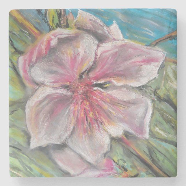 Persika blommar stenunderlägg (Framsidan)