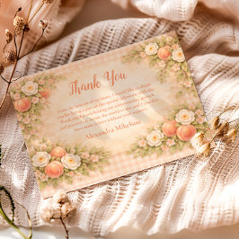 Persika Blommig 1-årsdag Tack Kort