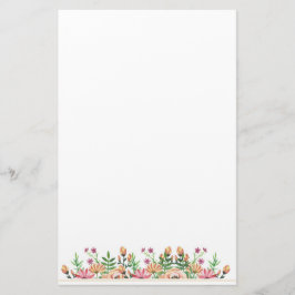 Persika Blommig Brevpapper