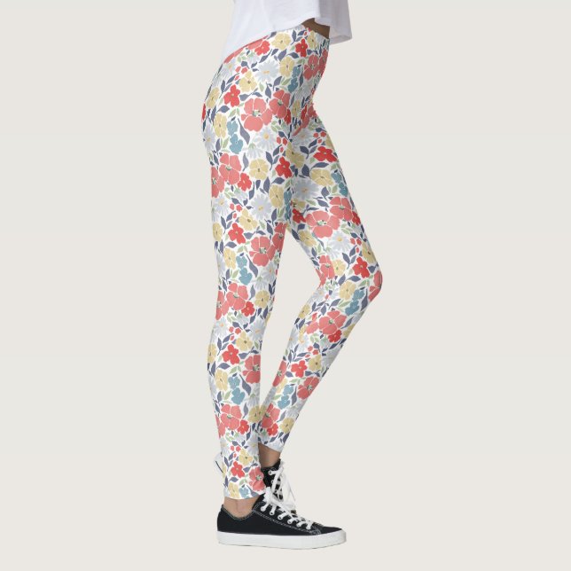 Persika Blommigt Leggings (Höger)