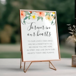 Persika Blommor Evigt I Våra Hjärtan Minnesmärke Poster