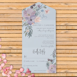 Persika Blue & Lavender Boho Blommigt Blue No Midd