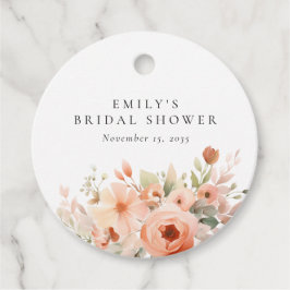 Persika Boho Blommig Bröllopsfest Gåvor Etiketter