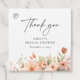 Persika Boho Blommig Bröllopsfest Gåvor Etiketter