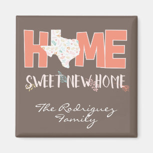 Persika & Brun Hem, Sött Nya Hem - Texas Magnet