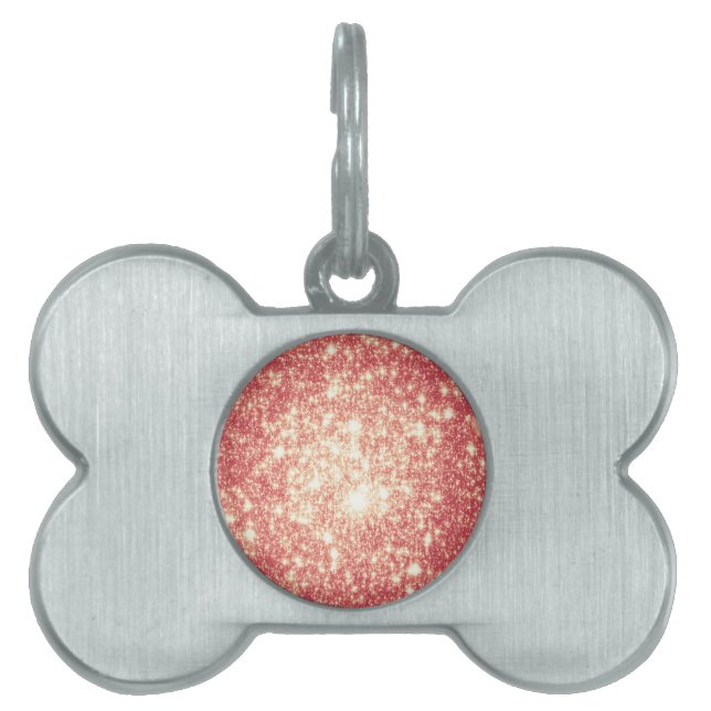 Persika Champagne Stjärnor Namnbricka Husdjur (Framsidan)