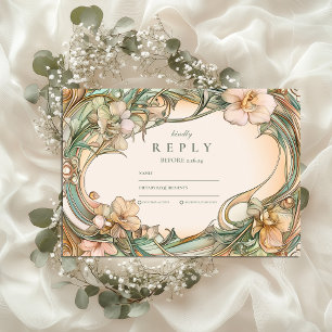 Persika Cream Bloom bröllop OSA Kort