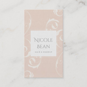 Persika & Crèmevit blomsterkrull Elegant Chic Visitkort