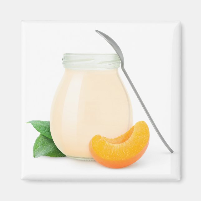 Persika- eller aprikoyoghurt magnet (Framsidan)