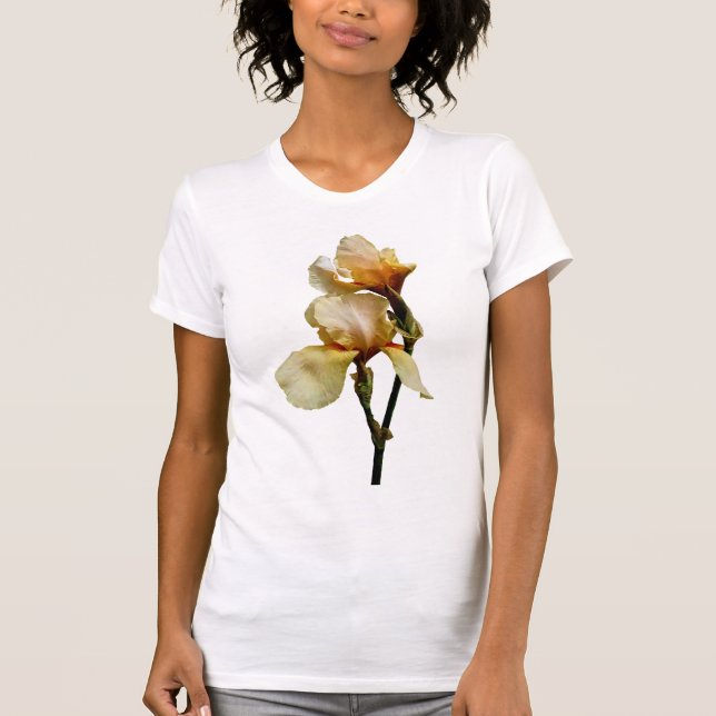 Persika Färgad Irises T Shirt (Framsida)