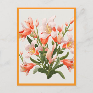 PERSIKA FÄRGAT BLOMMOR #1 VYKORT
