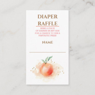 Persika Frukt Baby Shower Blöja Lotteri Tilläggskort