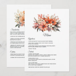 Persika Fuzz Blommig Bröllop Meny