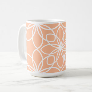 Persika fuzz-elegantens stiliserade blommigt-desig kaffemugg