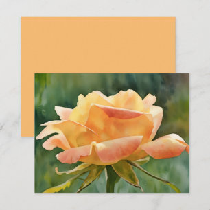 Persika Guld Ros Blomma Konst Notkort Set Anteckningskort