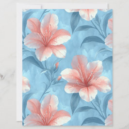 Persika Hibiskus Blommigt Scrapbookpapper