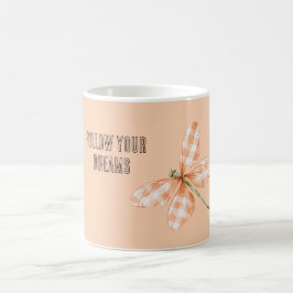 Persika Karo Ränder Trollslända Kaffemugg