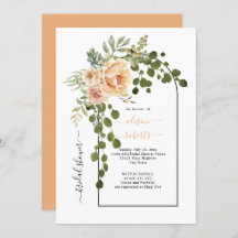 Persika korallblommor arch bröllop möhippa