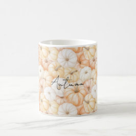 Persika Kräm Vit Orange Pumpa Kaffemugg