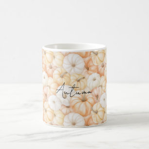 Persika Kräm Vit Orange Pumpa Kaffemugg