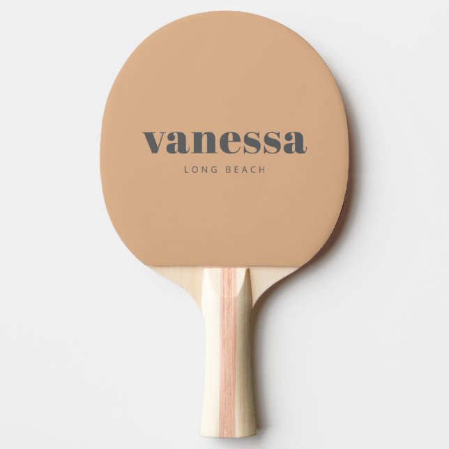 Persika Kyss Minimal Modern Klassisk Namn Pingisracket (Framsidan)