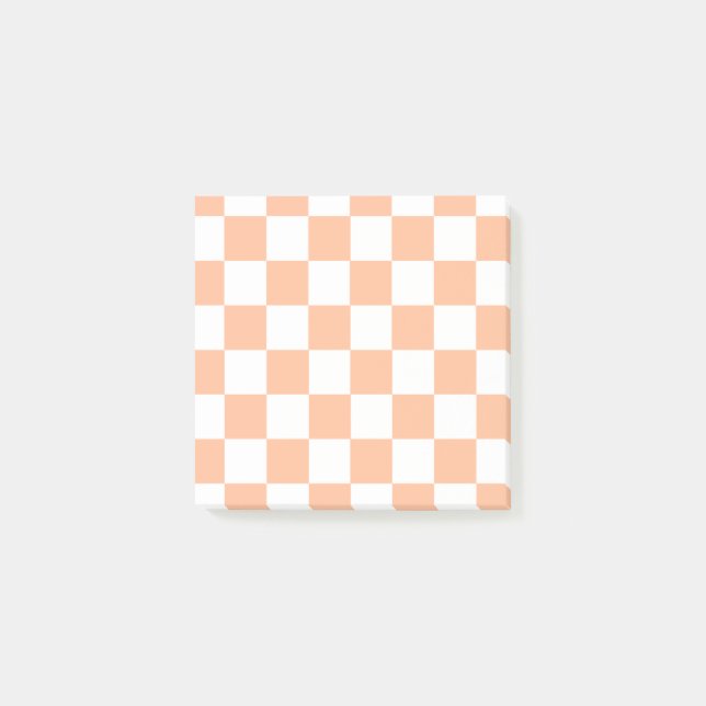 Persika Ludd Rutig Gingham Mönster Post-it Block (Framsida)