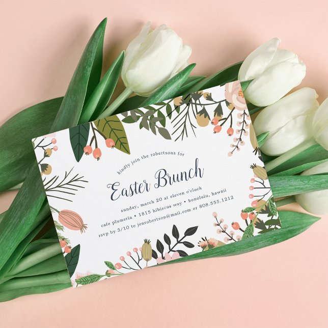 Persika Meadow | Brunch-inbjudan till Påsk Inbjudningar (Skapare uppladdad)