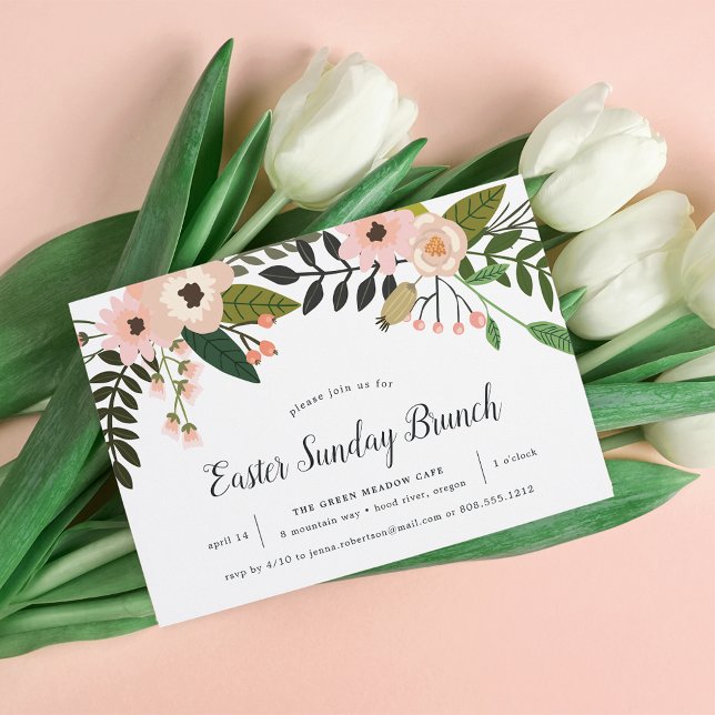 Persika Meadow | Brunch-inbjudan till Påsk Inbjudningar (Skapare uppladdad)