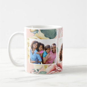 Persika med Blommigt tre fotokollage Kaffemugg