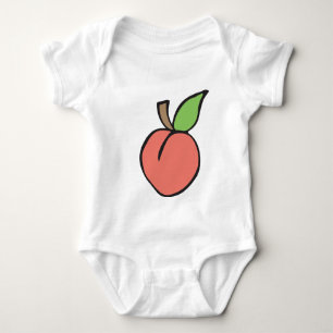Persika med det gröna lövmönster t-shirt