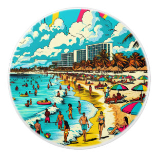 Persika med Tecknad Bok pop Art Vibe Knopp